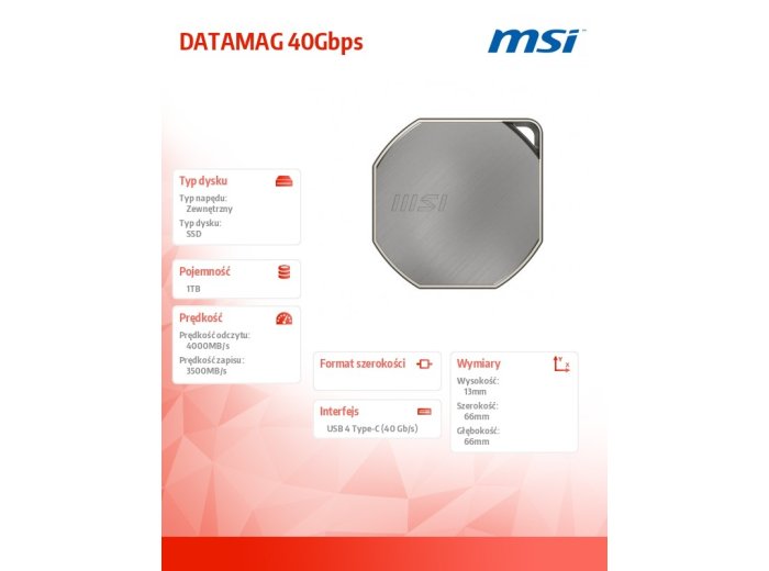 Dysk zewnętrzny SSD DATAMAG 40Gbps 1TB