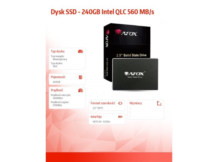 Dysk SSD - 240GB QLC 520 MB/s