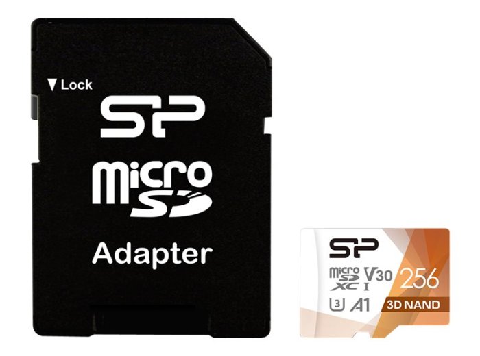 Karta pamięci Silicon Power microSDXC Superior Pro 256GB V30 UHS-1 U3 A1 + ADAPTER microSD-SD (SP256GBSTXDU3V20AB)