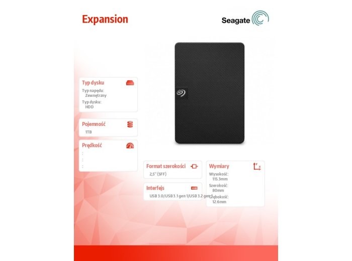 Dysk zewnętrzny Expansion 1TB 2,5 STKM1000400 czarny