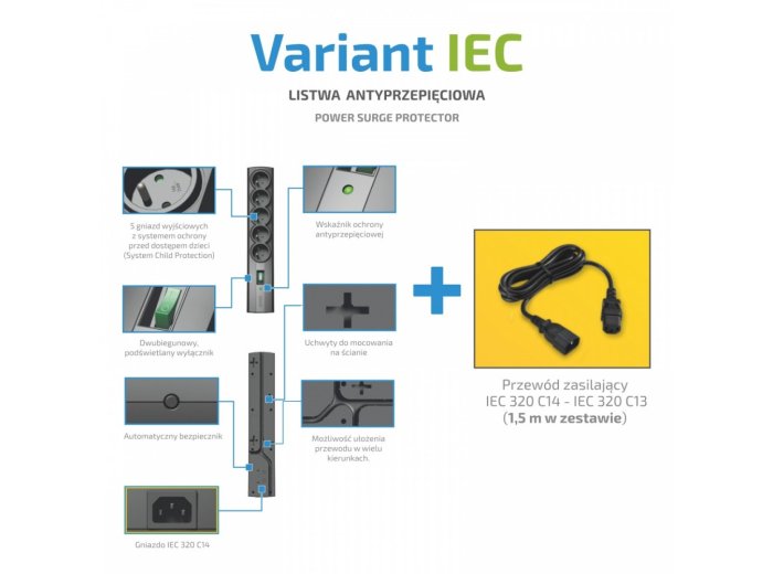 Listwa VARIANT IEC 1.5m