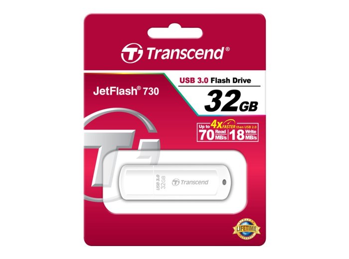 TRANSCEND TS32GJF730 Transcend memory USB 32GB Jetflash 730 USB 3.0 white