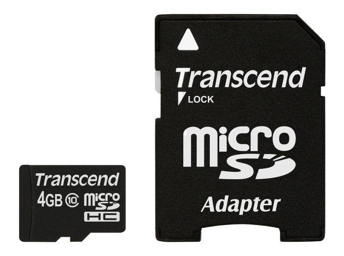 TRANSCEND TS4GUSDHC10 Transcend karta pamięci Micro SDHC 4GB Class 10 +adapter ( 20MB/s / Full HD )
