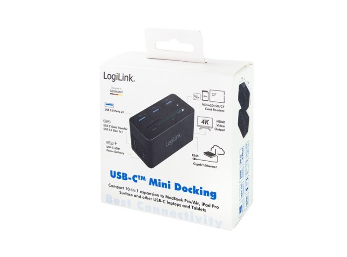 Logilink Stacja dokująca USB 3.2 (G1) HDMI, 10-portowa, PD4