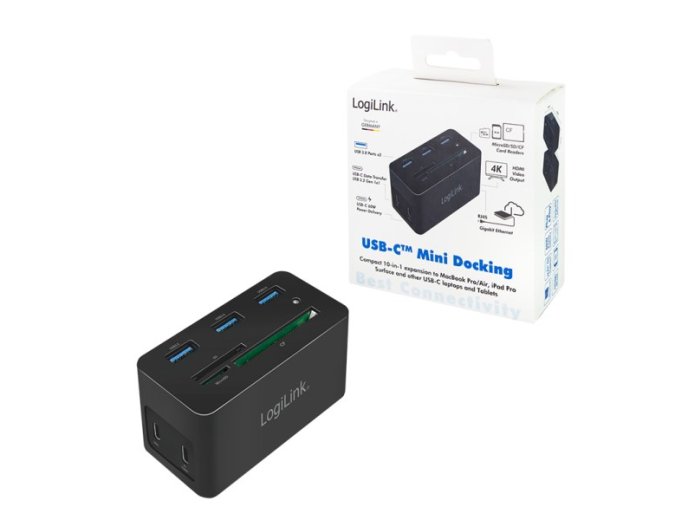 Logilink Stacja dokująca USB 3.2 (G1) HDMI, 10-portowa, PD4