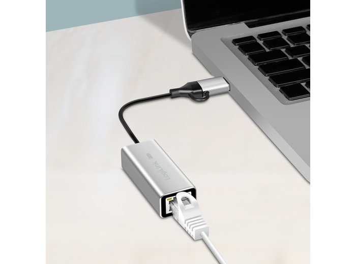 Adapter USB-A/-C do 2,5G Ethernet, szary