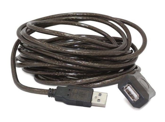 Przedłużacz USB 2.0 typu AM-AF 5m aktywny czarny