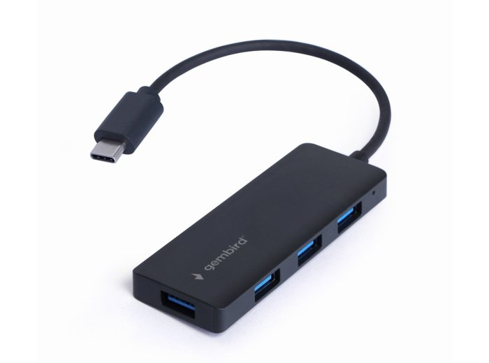 HUB 4-portowy USB 3.1 (Gen 1) typu C, czarny