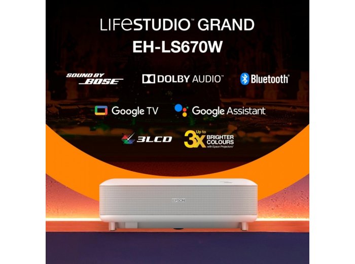 Projektor EH-LS670W 3LCD KD 4KUHD/3600L/5m:1/16:9/biały