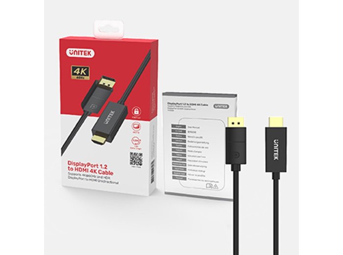 Kabel Adapter DP 1.2 - HDMI, M/M, 4K 60Hz, 1.8m, V1608A