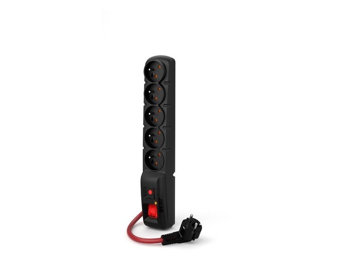 Listwa zasilająca F5 Power 1.5m 16A (5 gniazd) Czarna