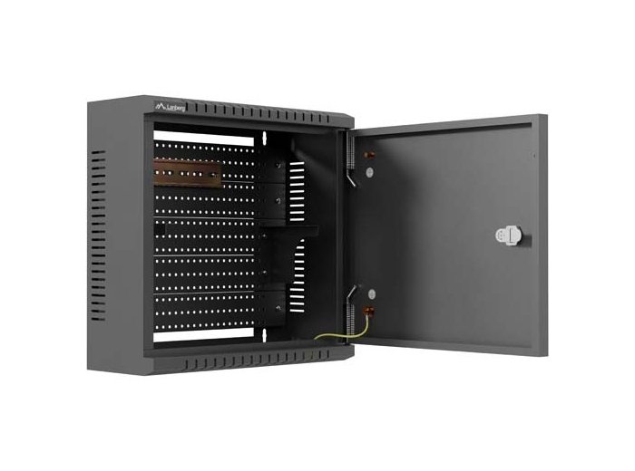 Szafa instalacyjna TPR 10 cali z płytą MESH 340x340x140mm czarna (złożona)