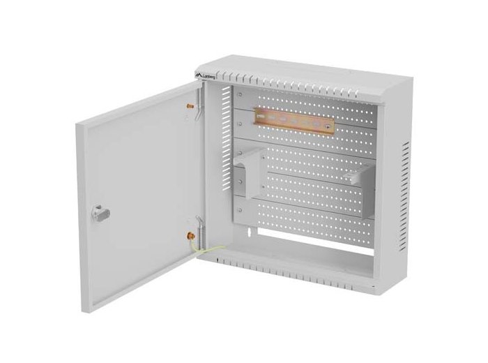 Szafa instalacyjna TPR 10 cali z płytą MESH 400x400x140mm szara (złożona)
