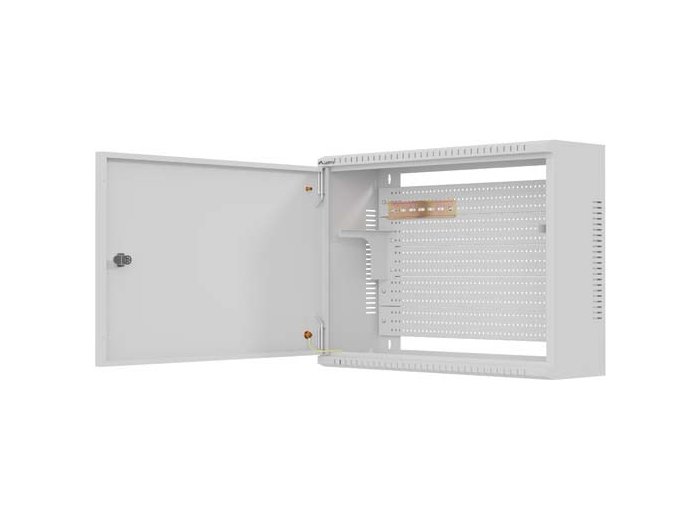 Szafa instalacyjna TPR 10 i 19 cali z płytą MESH 560x420x180mm szara (złożona)