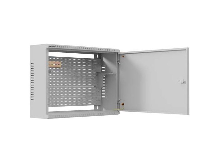Szafa instalacyjna TPR 10 i 19 cali z płytą MESH 560x420x180mm szara (złożona)
