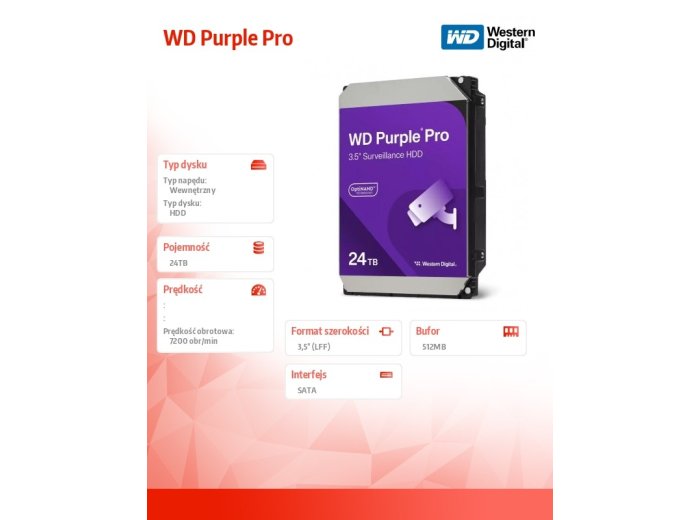 Dysk HDD Purple Pro 24TB 3,5' WD241PURP