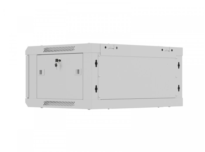 Szafa instalacyjna rack wisząca 19 cali 4U 600x450 szara drzwi metalowe (flat pack)