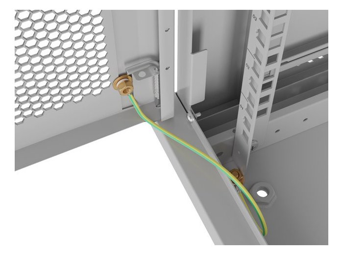 Szafa instalacyjna rack wisząca 19 cali 4U 600x450 drzwi perforowane (flat pack) szara