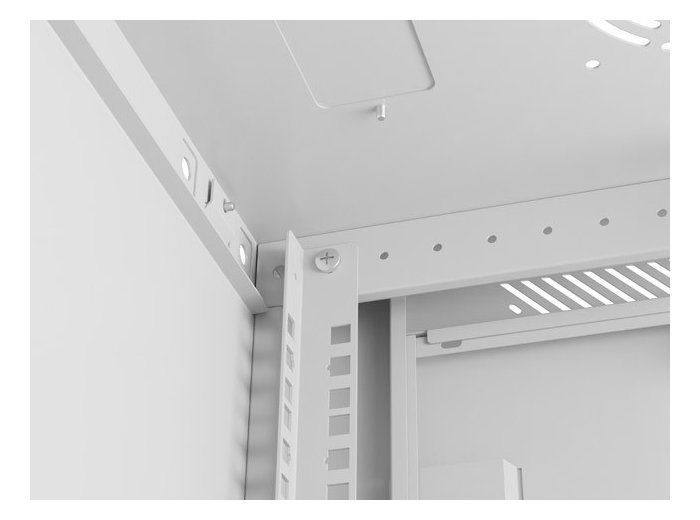 Szafa instalacyjna rack wisząca 19 cali 4U 600x450 drzwi perforowane (flat pack) szara