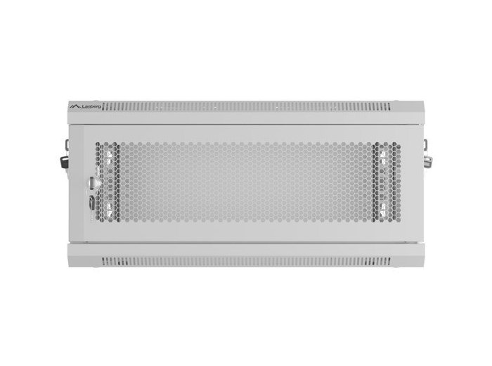 Szafa instalacyjna rack wisząca 19 cali 4U 600x450 drzwi perforowane (flat pack) szara