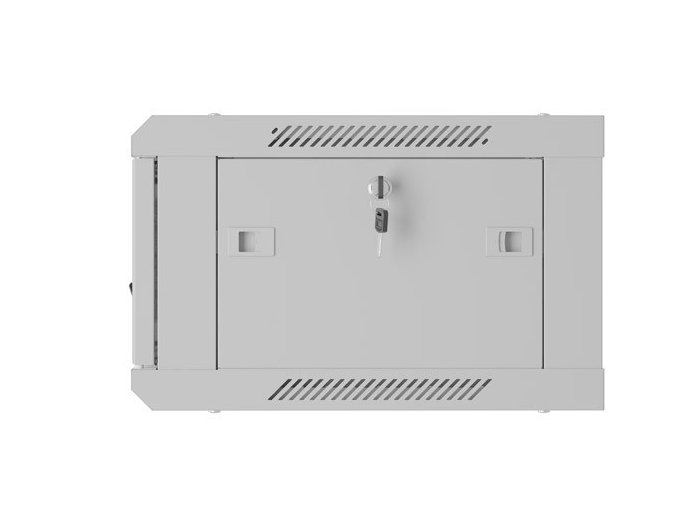 Szafa instalacyjna rack wisząca 19 cali 4U 600x450 drzwi perforowane (flat pack) szara
