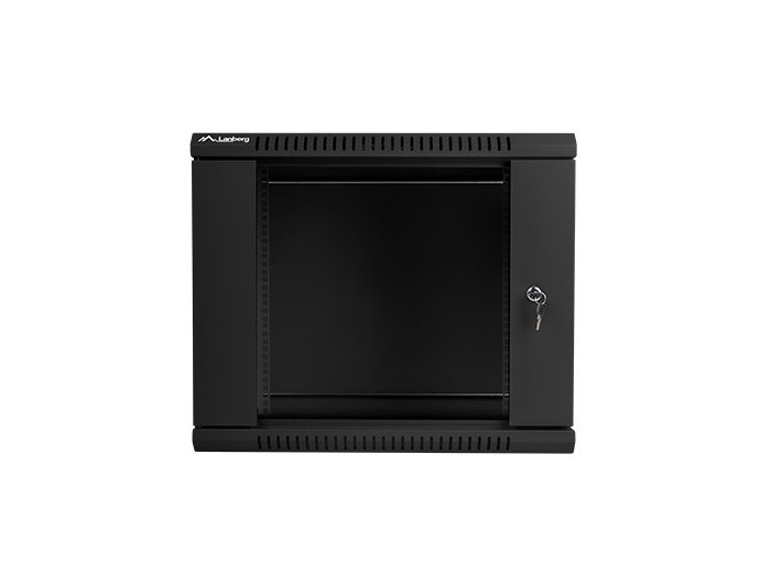 Szafa instalacyjna wisząca 19 cali 9U 600X450mm czarna (drzwi szklane)