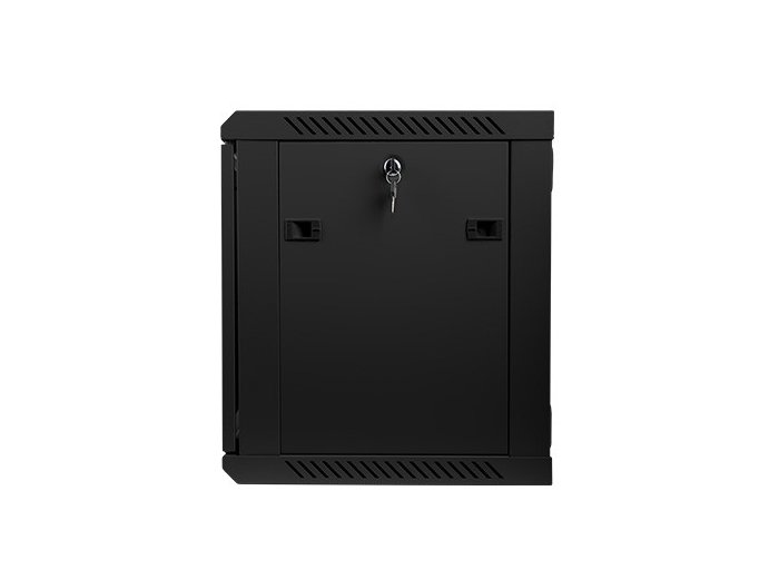 Szafa instalacyjna wisząca 19 cali 9U 600X450mm czarna (drzwi szklane)