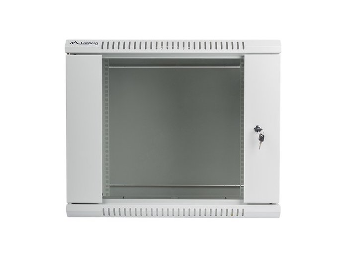 Szafa instalacyjna wisząca 19 cali 9U 600X450mm szara (drzwi szklane)