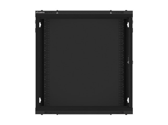 Szafa instalacyjna wisząca 19 12U 600X450mm czarna (drzwi szklane)