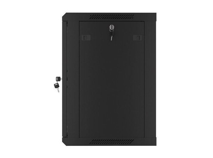 Szafa instalacyjna wisząca 19 12U 600X450mm czarna (drzwi szklane)