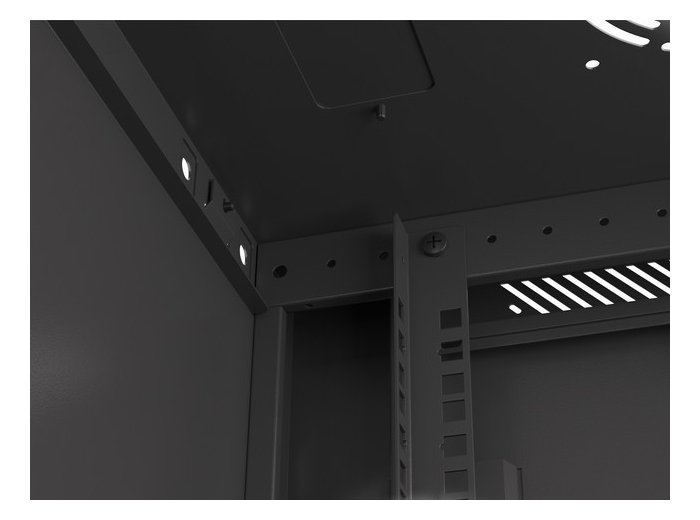 Szafa instalacyjna wisząca 19 12U 600X450mm czarna (drzwi szklane)