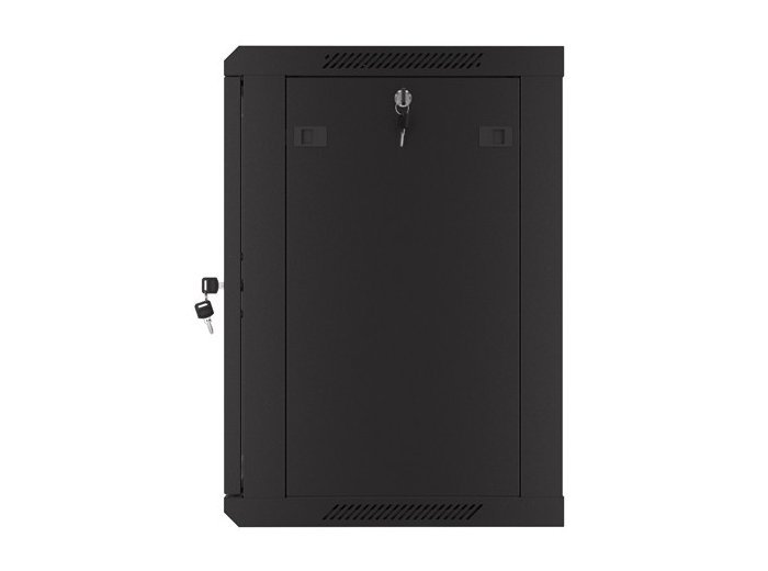 Szafa wisząca 19 cali 12U 600x450 drzwi perforowane (flat pack) czarna