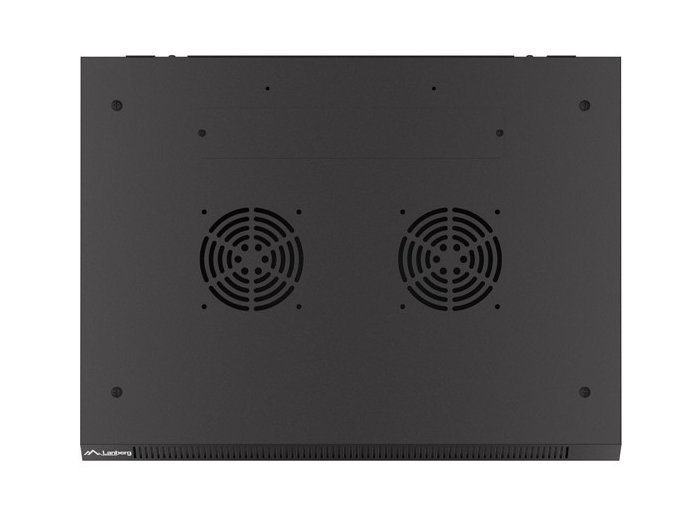 Szafa wisząca 19 cali 12U 600x450 drzwi perforowane (flat pack) czarna