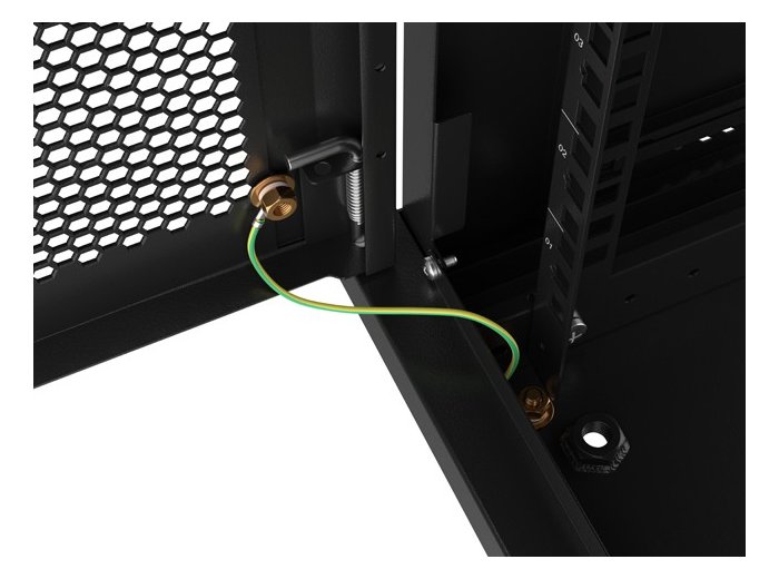 Szafa wisząca 19 cali 12U 600x450 drzwi perforowane (flat pack) czarna