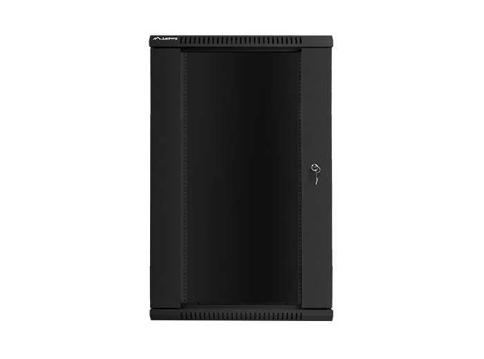 Szafa instalacyjna wisząca 19 cali 22U 600X450mm czarna (drzwi szklane)