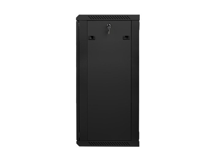 Szafa instalacyjna wisząca 19 cali 22U 600X450mm czarna (drzwi szklane)