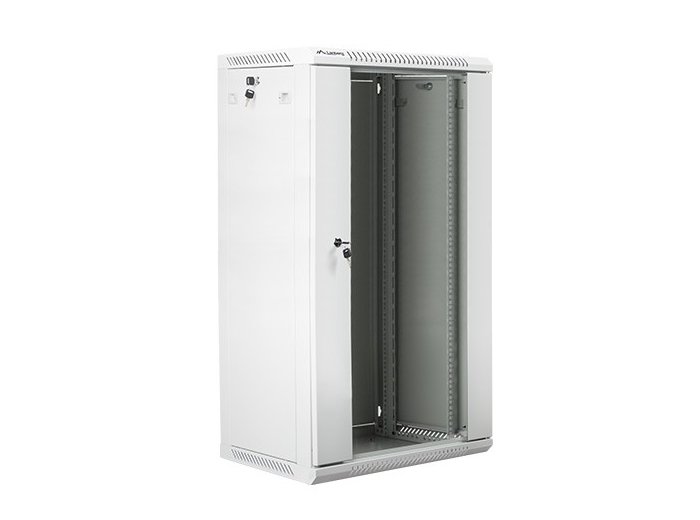 Szafa instalacyjna wisząca 19 cali 22U 600X450mm szara (drzwi szklane)