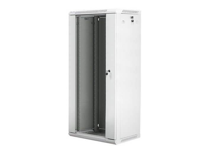 Szafa instalacyjna wisząca 19 cali 27U 600X450mm szara (drzwi szklane)