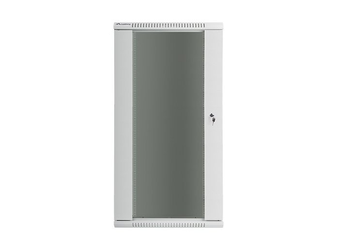 Szafa instalacyjna wisząca 19 cali 27U 600X450mm szara (drzwi szklane)