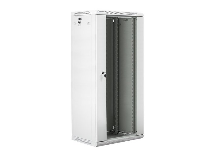 Szafa instalacyjna wisząca 19 cali 27U 600X450mm szara (drzwi szklane)