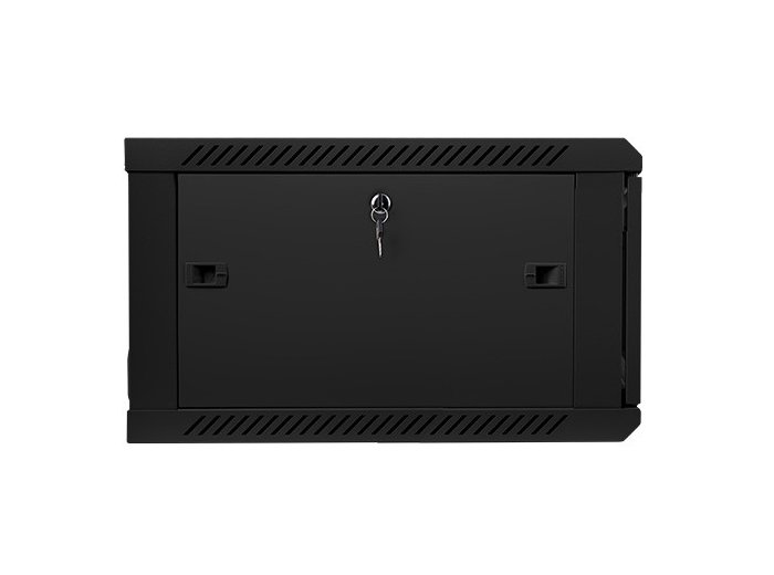 Szafa instalacyjna wisząca 19 cali 6U 600X600mm czarna (drzwi szklane)