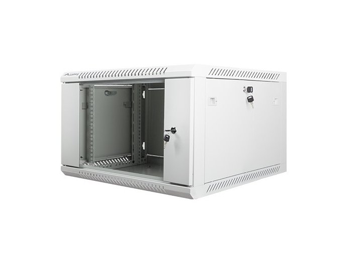 Szafa instalacyjna wisząca 19 cali 6U 600X600mm (drzwi szklane) szara