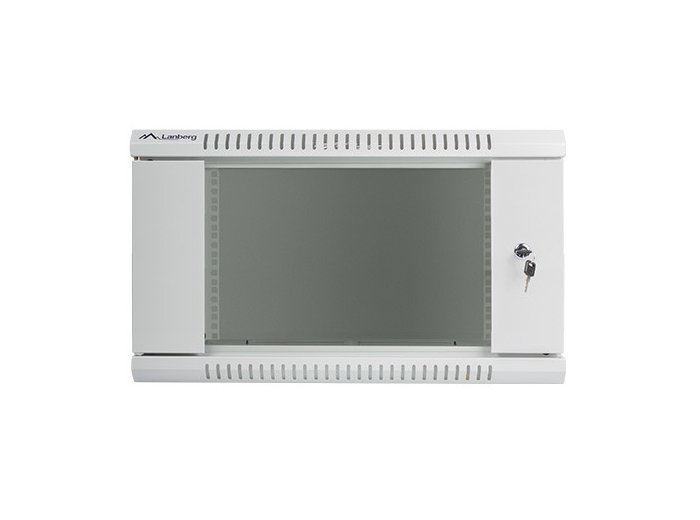 Szafa instalacyjna wisząca 19 cali 6U 600X600mm (drzwi szklane) szara