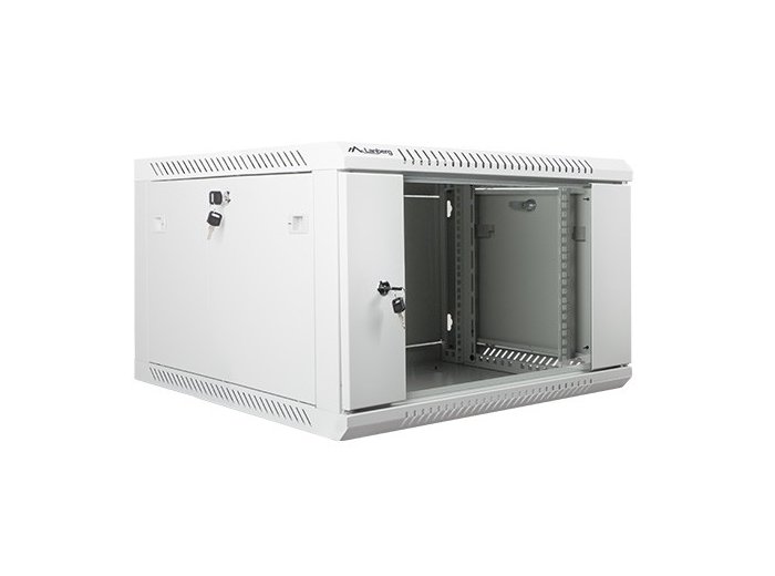 Szafa instalacyjna wisząca 19 cali 6U 600X600mm (drzwi szklane) szara