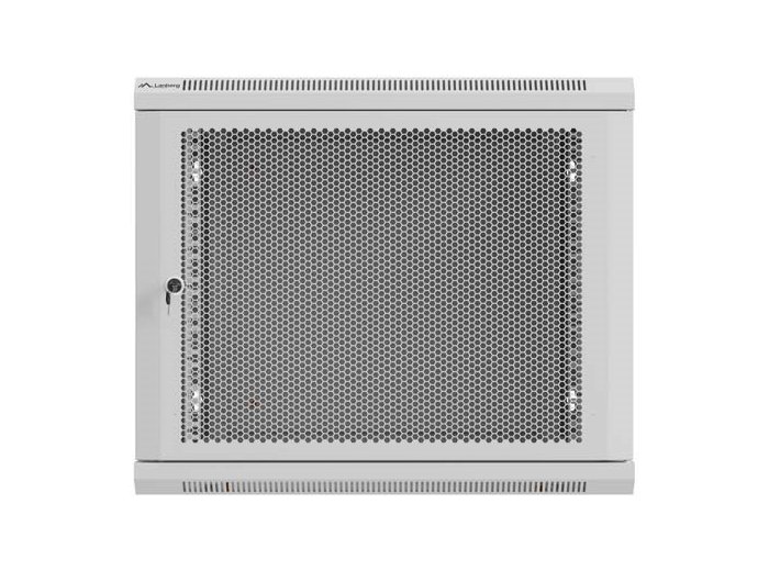 LANBERG SZAFA INSTALACYJNA RACK WISZĄCA 19" 9U 600X600 SZARA DRZWI PERFOROWANE (FLAT PACK)