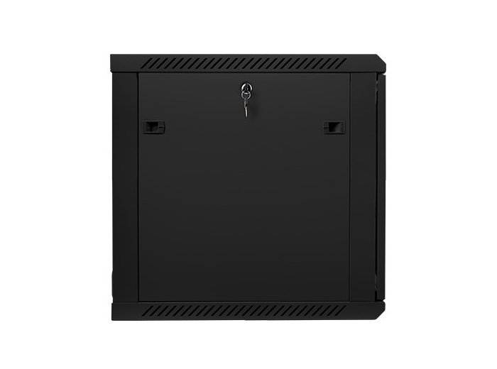 Szafa instalacyjna wisząca 19 cali 12U 600X600mm czarna (drzwi szklane)
