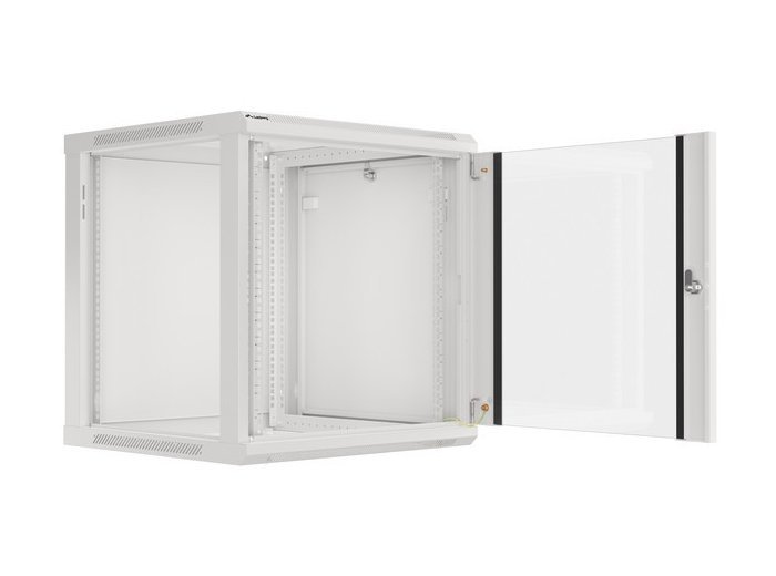 Szafa instalacyjna wisząca 19 cali 12U 600X600mm szara (drzwi szklane)