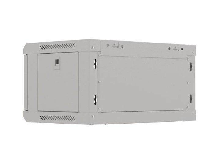 Szafa instalacyjna rack wisząca 19" 4U 540x350 szara drzwi przeszklone (flat pack)