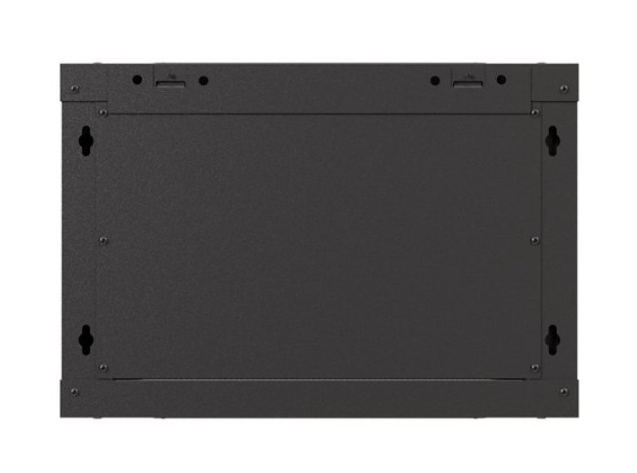 Szafa instalacyjna rack wisząca 19" 6U 540x350 czarna drzwi przeszklone ( flat pack)