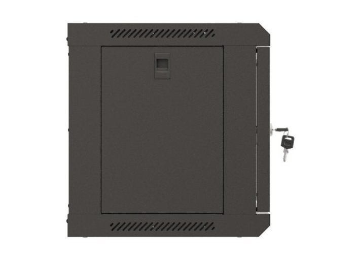 Szafa instalacyjna rack wisząca 19" 6U 540x350 czarna drzwi przeszklone ( flat pack)